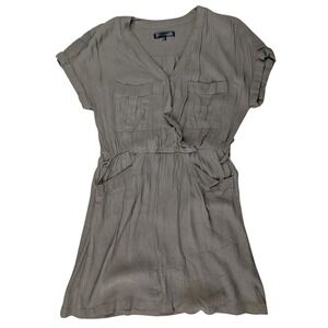 Dynamite Medium Green Viscose Shirt Dress Casual Top